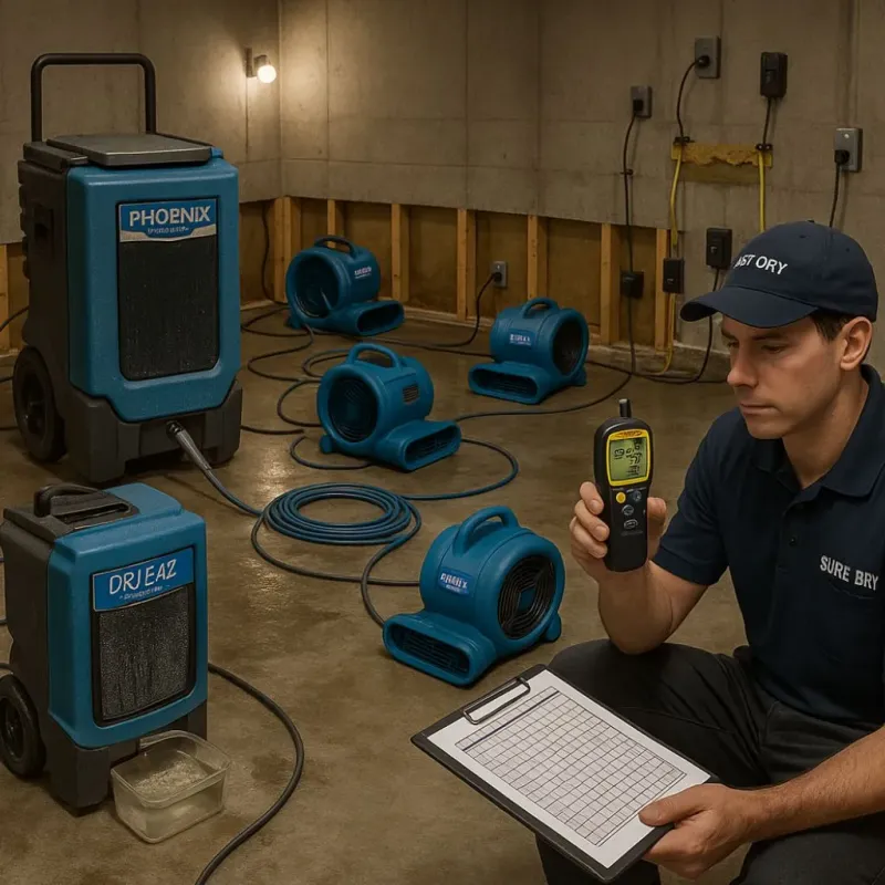 Structural Drying and Dehumidification process in Stratford, CT